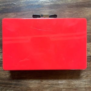 RARE - Holiday Purse - Kate Spade Brick Red Hardbody Clutch Bow Close